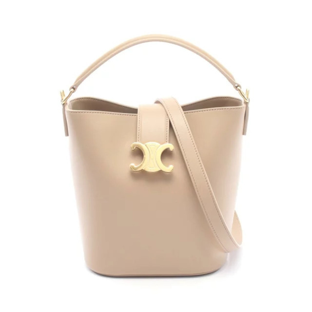 Celine Bucket Louise Smooth Calfskin neutral safari tan Triomphe